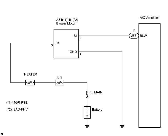Lexus Is250, Is220D. Gse20 Ale20.Air Conditioning.Air Conditioning System.Air Conditioning System  Blower Motor Circuit