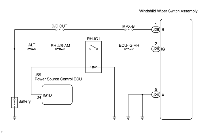 Lexus Is250, Is220D. Gse20 Ale20.Wiper And Washer.Wiper And Washer System.Wiper And Washer System  Wiper And Washer Switch Circuit
