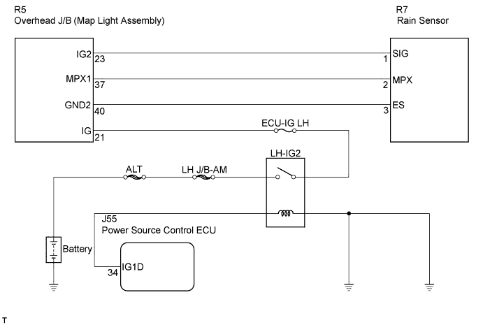 Lexus Is250, Is220D. Gse20 Ale20.Wiper And Washer.Wiper And Washer System.Wiper And Washer System  Rain Sensor Circuit