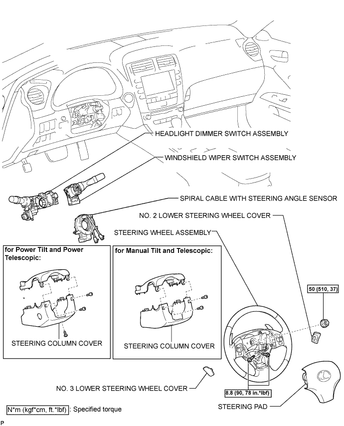 Lexus Is250, Is220D. Gse20 Ale20.Lighting.Lighting System.Headlight Dimmer Switch  Components