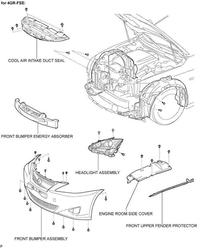 Lexus Is250, Is220D. Gse20 Ale20.Lighting.Lighting System.Headlight Assembly  Components
