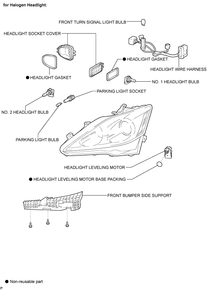Lexus Is250, Is220D. Gse20 Ale20.Lighting.Lighting System.Headlight Assembly  Components
