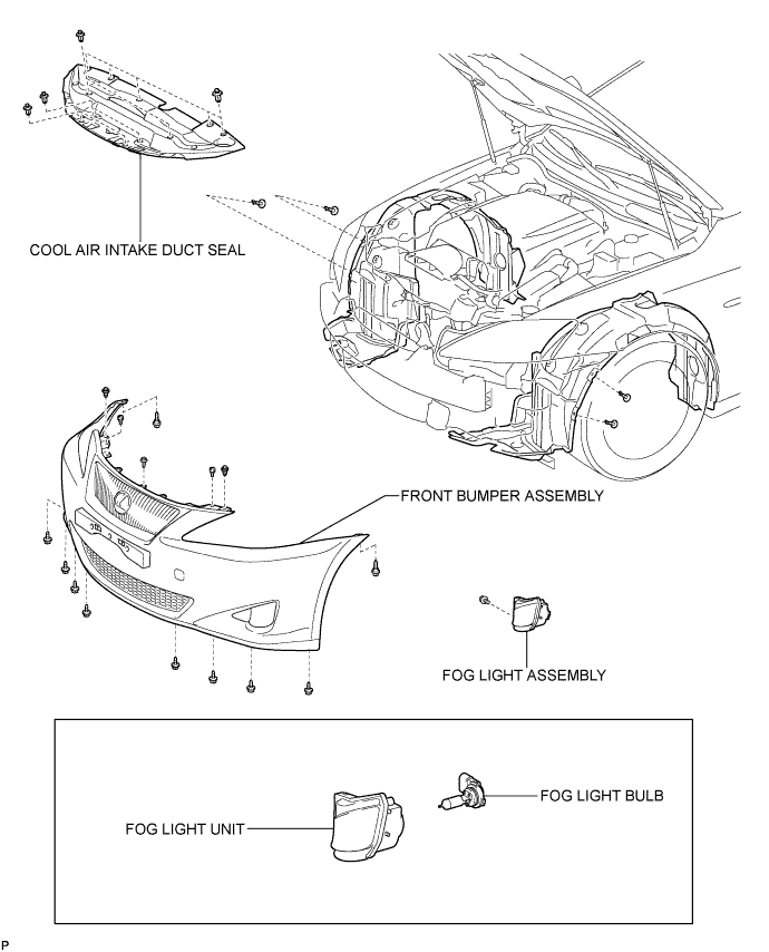 Lexus Is250, Is220D. Gse20 Ale20.Lighting.Lighting System.Fog Light Assembly  Components