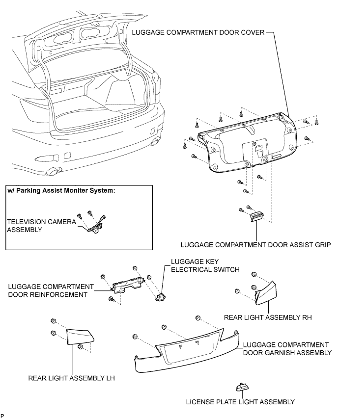 Lexus Is250, Is220D. Gse20 Ale20.Lighting.Lighting System.License Plate Light Assembly  Components