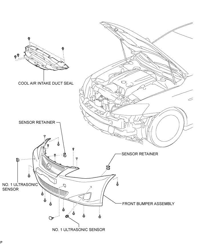 Lexus Is250, Is220D. Gse20 Ale20.Park Assist Monitoring.Clearance Sonar System.Ultrasonic Sensor  Components