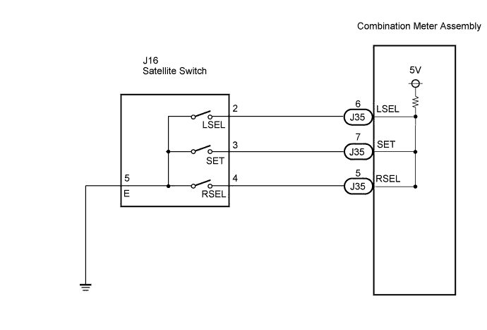 Lexus Is250, Is220D. Gse20 Ale20.Meter.Meter / Gauge System.Meter / Gauge System  Satellite Switch Circuit