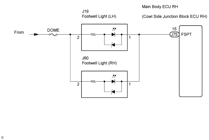 Lexus Is250, Is220D. Gse20 Ale20.Lighting.Lighting System.Lighting System  Footwell Light Circuit