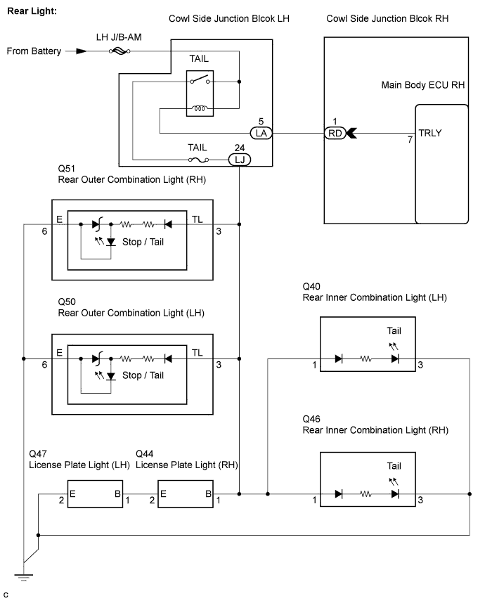 Lexus Is250, Is220D. Gse20 Ale20.Lighting.Lighting System.Lighting System  Taillight Circuit