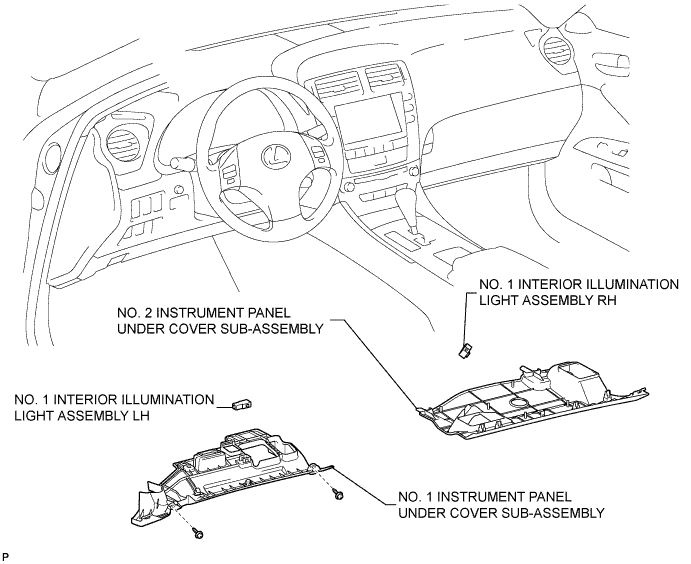 Lexus Is250, Is220D. Gse20 Ale20.Lighting.Lighting System.Footwell Light  Components