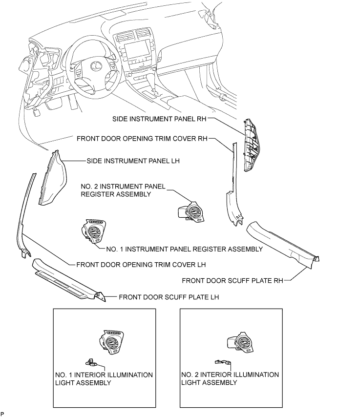 Lexus Is250, Is220D. Gse20 Ale20.Lighting.Lighting System.Register Illumination  Components
