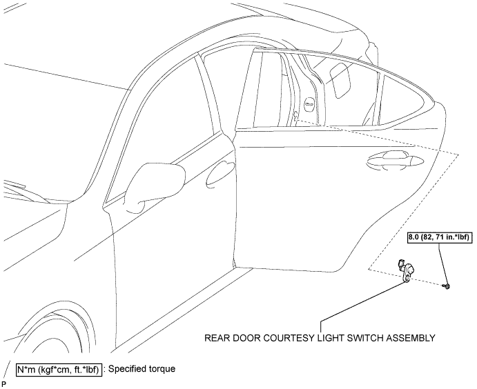 Lexus Is250, Is220D. Gse20 Ale20.Lighting.Lighting System.Rear Door Courtesy Switch  Components