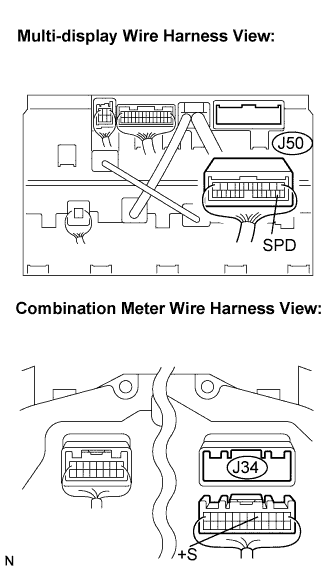 Lexus Is250, Is220D. Gse20 Ale20.Navigation.Navigation System.Navigation System  Vehicle Speed Signal Circuit Between Multi-Display And Combination Meter