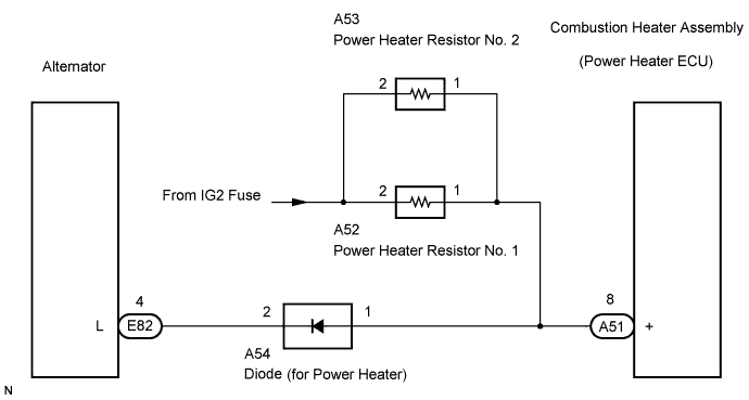 Lexus Is250, Is220D. Gse20 Ale20.Heater.Combustion Type Power Heater System.Combustion Type Power Heater System  Power Heater Alternator Circuit