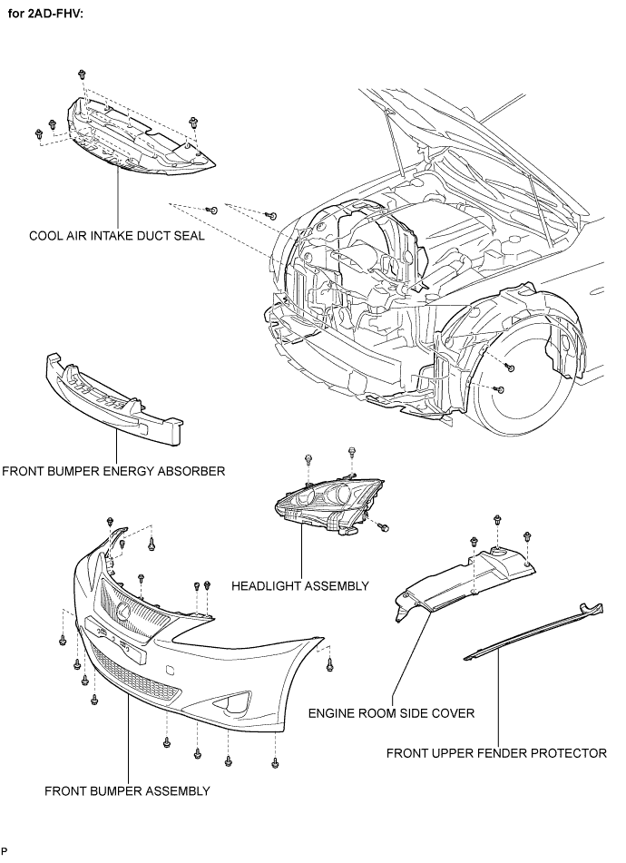 Lexus Is250, Is220D. Gse20 Ale20.Lighting.Lighting System.Headlight Assembly  Components