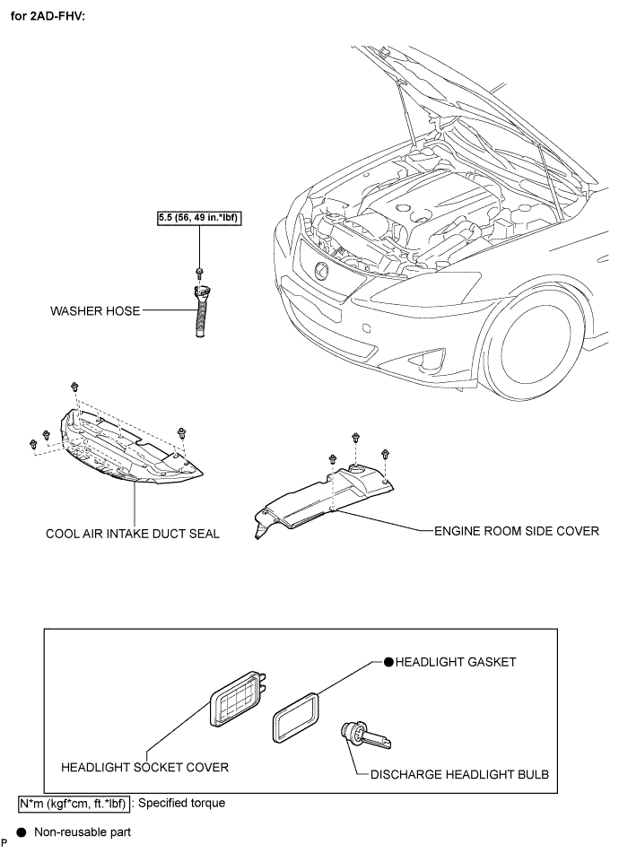 Lexus Is250, Is220D. Gse20 Ale20.Lighting.Lighting System.High Intensity Discharge Headlight Bulb  Components