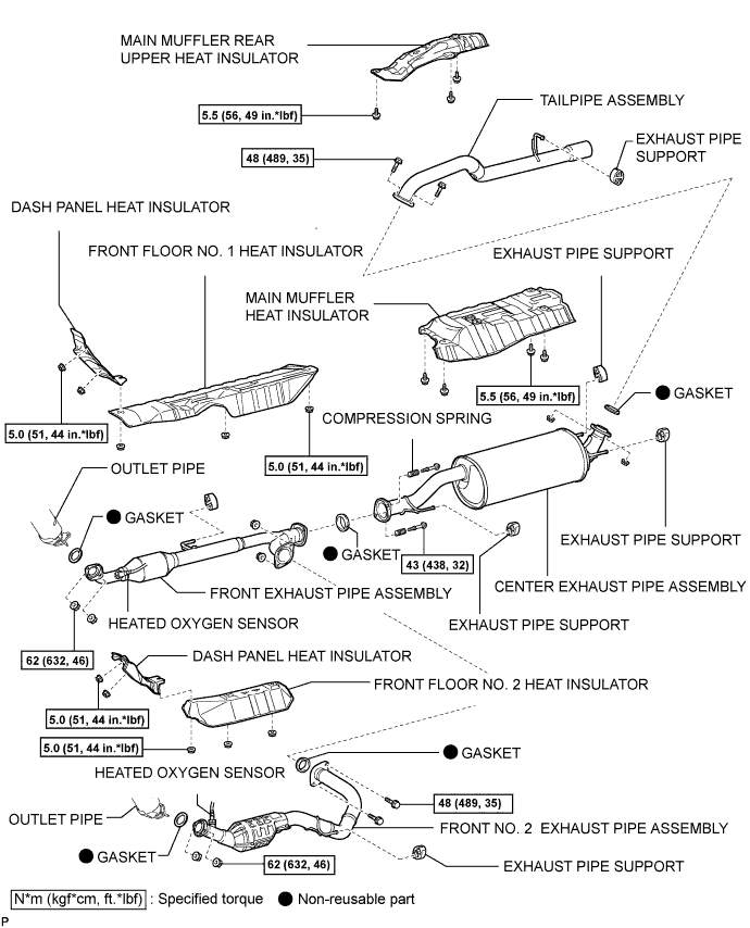 Toyota Fortuner. Ggn50, 60 Kun51, 61 Tgn51 Lan50.1Gr-Fe Exhaust.Exhaust Pipe.Exhaust Pipe  Components