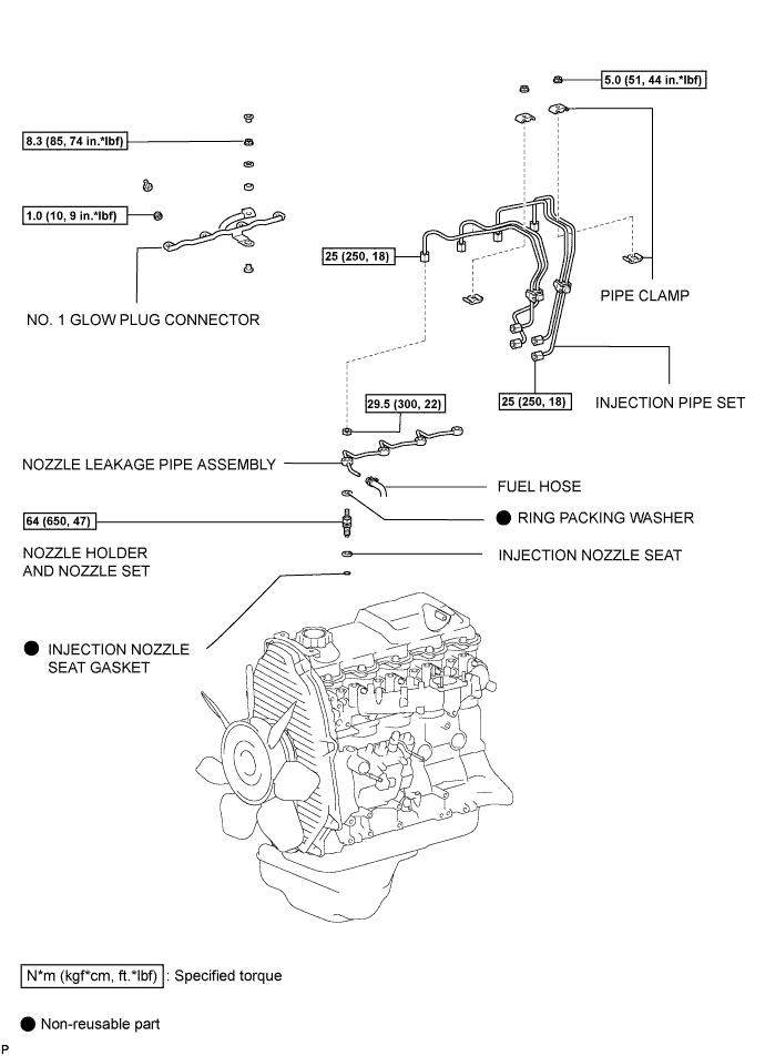 Toyota Fortuner. Ggn50, 60 Kun51, 61 Tgn51 Lan50.5L-E Fuel.Fuel Injection Nozzle.Fuel Injection Nozzle  Components