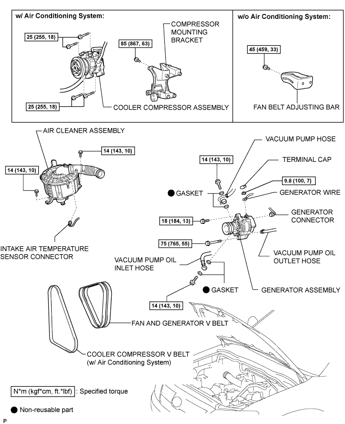 Toyota Fortuner. Ggn50, 60 Kun51, 61 Tgn51 Lan50.Brake.Vacuum Pump (For 5L-E).Vacuum Pump (For 5L-E)  Components