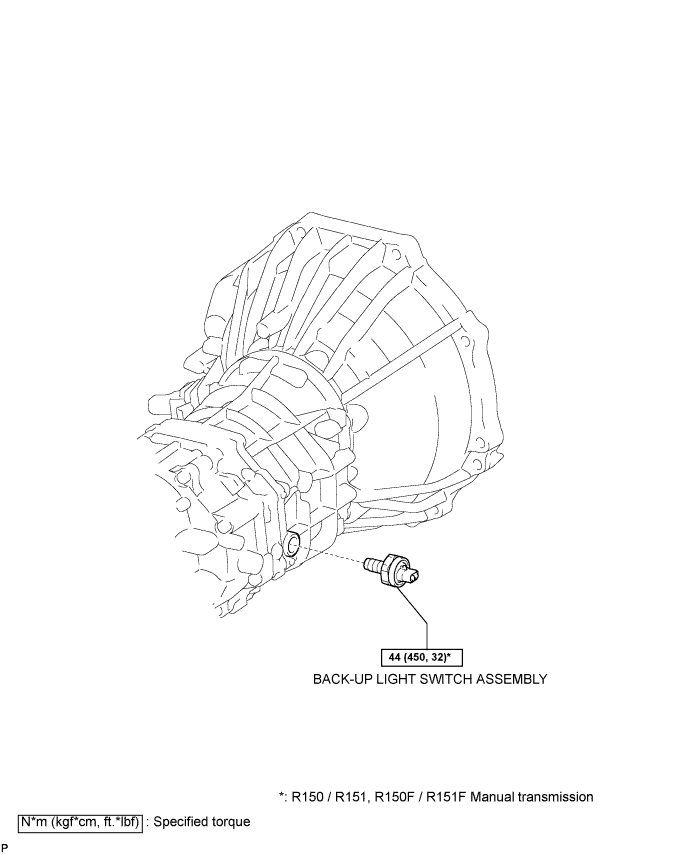 Toyota Fortuner. Ggn50, 60 Kun51, 61 Tgn51 Lan50.Lighting.Back-Up Light Switch.Back-Up Light Switch  Components