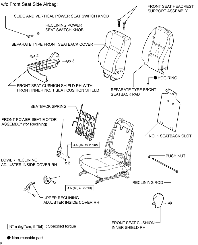 Toyota Fortuner. Ggn50, 60 Kun51, 61 Tgn51 Lan50.Seat.Front Power Seat Motor Assembly (For Reclining).Front Power Seat Motor Assembly (For Reclining)  Components