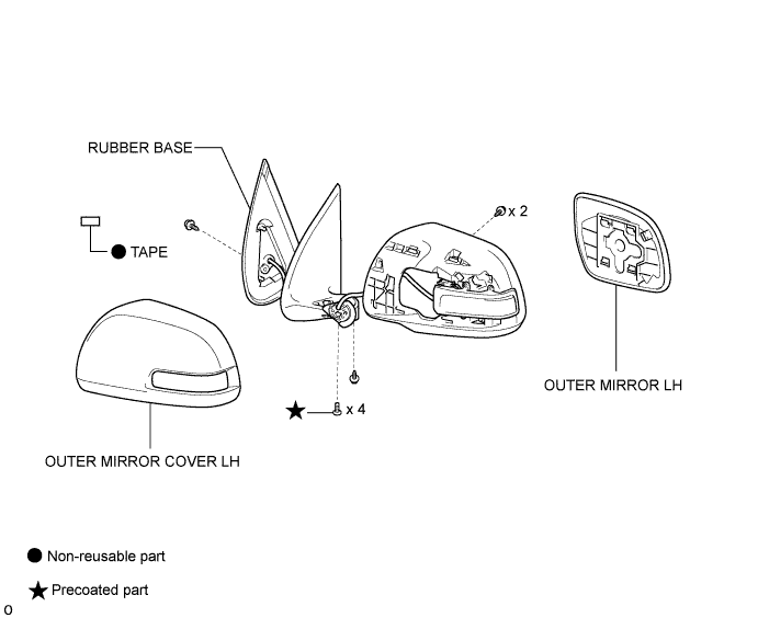 Toyota Fortuner. Ggn50, 60 Kun51, 61 Tgn51 Lan50.Mirror.Outer Rear View Mirror.Outer Rear View Mirror  Components