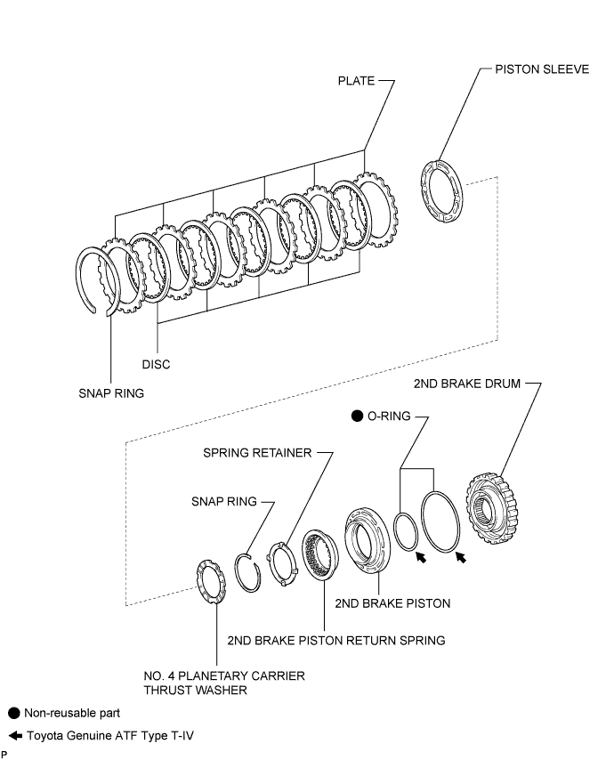 Toyota Fortuner. Ggn50, 60 Kun51, 61 Tgn51 Lan50.A340E Automatic Transmission.Second Brake.Second Brake  Components