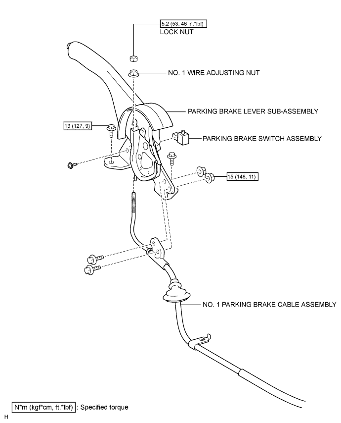 Toyota Fortuner. Ggn50, 60 Kun51, 61 Tgn51 Lan50.Parking Brake.Parking Brake Lever.Parking Brake Lever  Components
