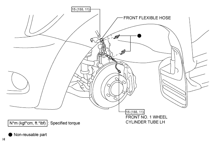 Toyota Fortuner. Ggn50, 60 Kun51, 61 Tgn51 Lan50.Brake.Front Brake Flexible Hose.Front Brake Flexible Hose  Components