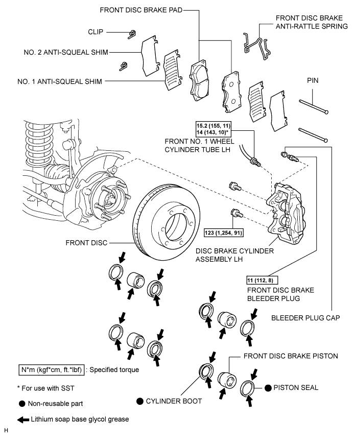 Toyota Fortuner. Ggn50, 60 Kun51, 61 Tgn51 Lan50.Brake.Front Brake.Front Brake  Components