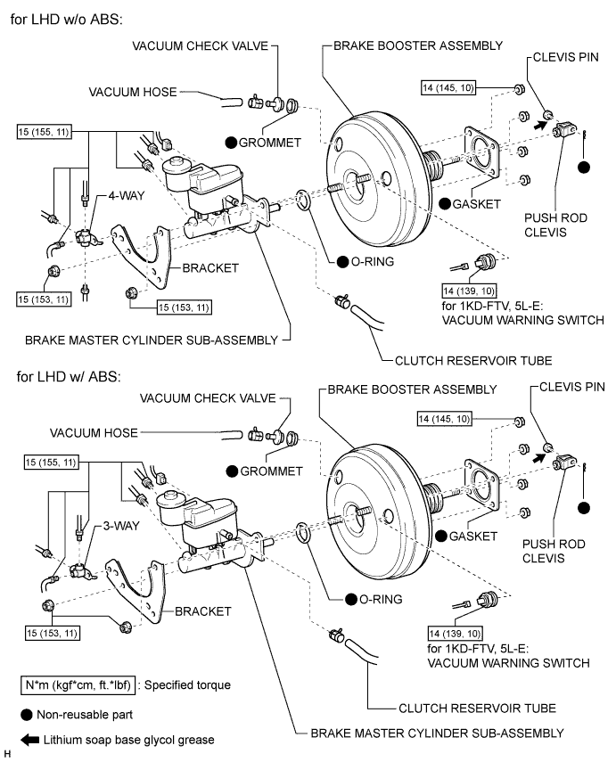 Toyota Fortuner. Ggn50, 60 Kun51, 61 Tgn51 Lan50.Brake.Brake Booster (W/O Vsc).Brake Booster (W/O Vsc)  Components