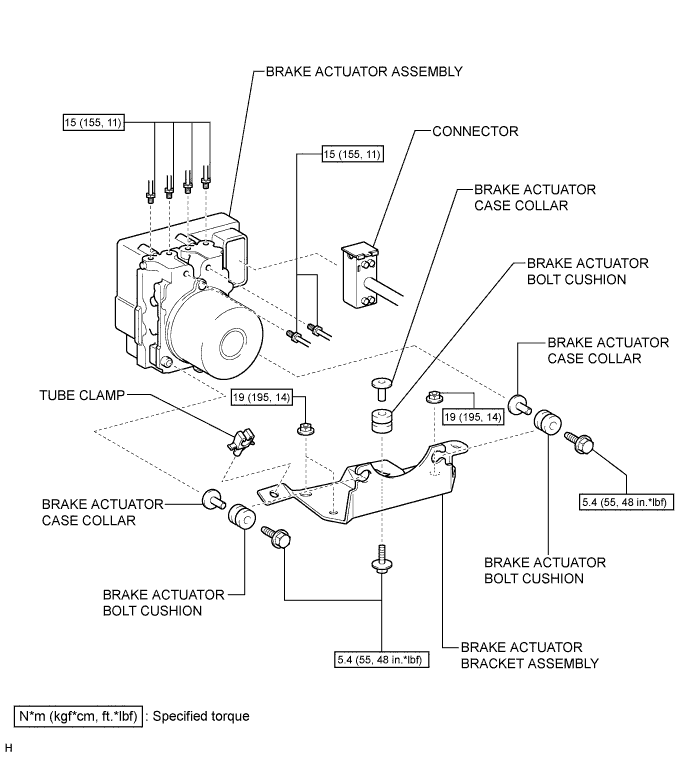 Toyota Fortuner. Ggn50, 60 Kun51, 61 Tgn51 Lan50.Brake Control.Brake Actuator (For Rhd With Vsc).Brake Actuator (For Rhd With Vsc)  Components