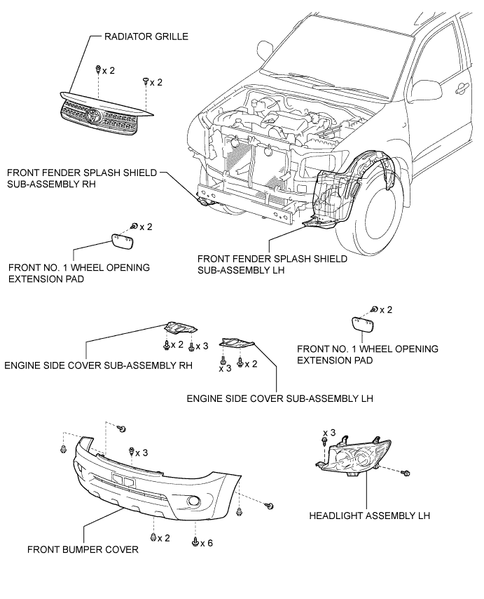 Toyota Fortuner. Ggn50, 60 Kun51, 61 Tgn51 Lan50.Lighting.Headlight Assembly (For Halogen Headlight).Headlight Assembly (For Halogen Headlight)  Components