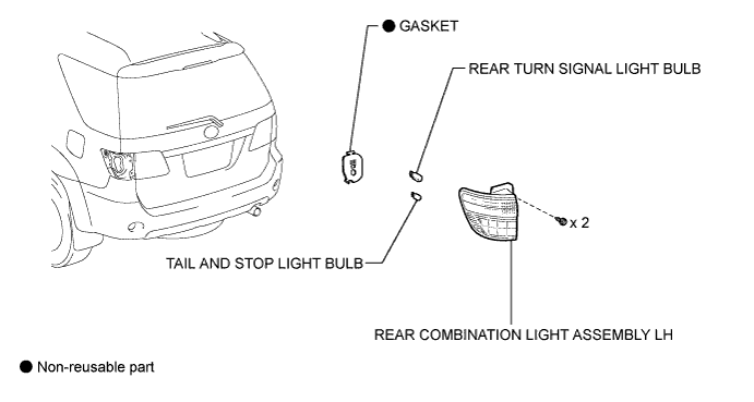Toyota Fortuner. Ggn50, 60 Kun51, 61 Tgn51 Lan50.Lighting.Rear Combination Light Assembly.Rear Combination Light Assembly  Components