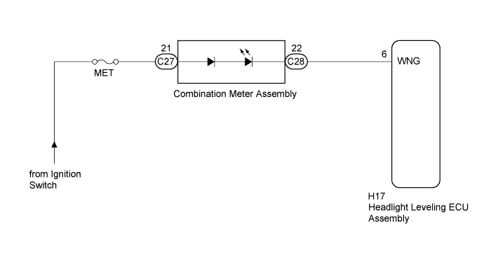 Toyota Fortuner. Ggn50, 60 Kun51, 61 Tgn51 Lan50.Lighting.Lighting System.Lighting System  Warning Light Circuit