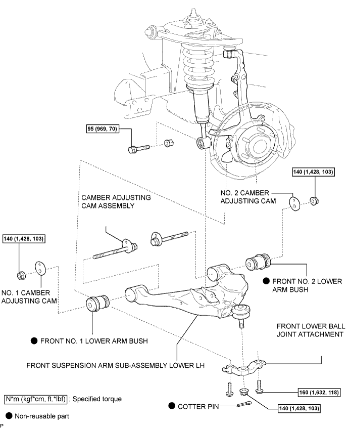 Toyota Fortuner. Ggn50, 60 Kun51, 61 Tgn51 Lan50.Suspension.Front Lower Suspension Arm.Front Lower Suspension Arm  Components