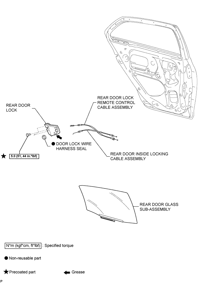 Yaris. Ncp93, 131.Door Lock.Power Door Lock Control System (For Sedan).Rear Door Lock (For Sedan)  Components
