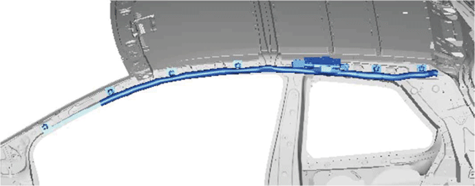 Yaris. Ncp93, 131.Supplemental Restraint Systems.Airbag System (For Sedan).Curtain Shield Airbag Assembly (For Hatchback 3 Door)  On-Vehicle Inspection