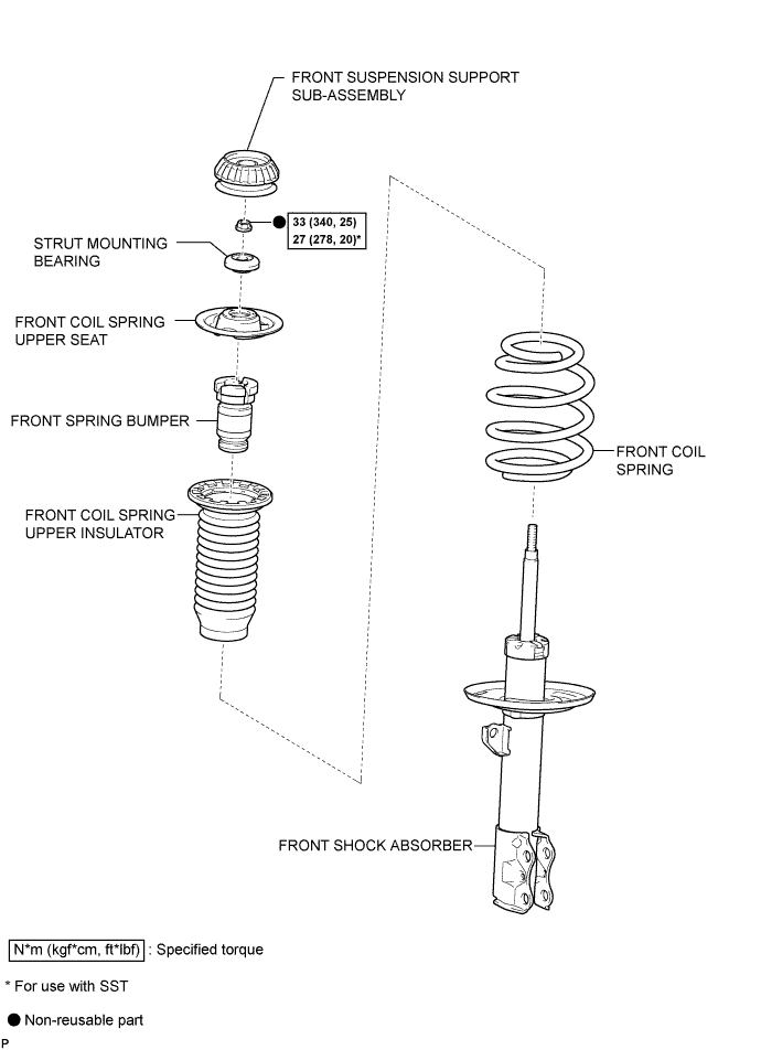 Yaris. Ncp93, 131.Front Suspension.Front Suspension System (For Sedan).Front Shock Absorber (For Hatchback)  Components