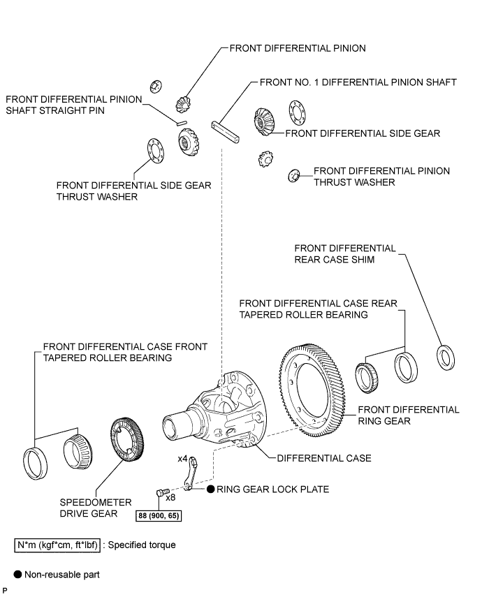 Yaris. Ncp93, 131.U340E Automatic Transmission Transaxle.Automatic Transaxle System (For Sedan).Differential Case (For Sedan)  Components