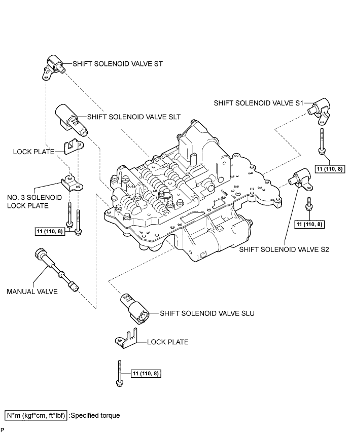Yaris. Ncp93, 131.U340E Automatic Transmission Transaxle.Automatic Transaxle System (For Sedan).Valve Body Assembly (For Sedan)  Components