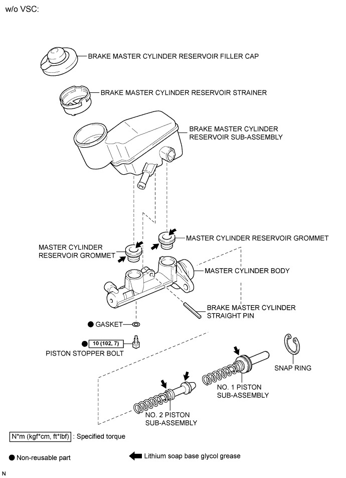 Yaris. Ncp93, 131.Brake System (Other).Brake System (For Sedan).Brake Master Cylinder (For Sedan)  Components