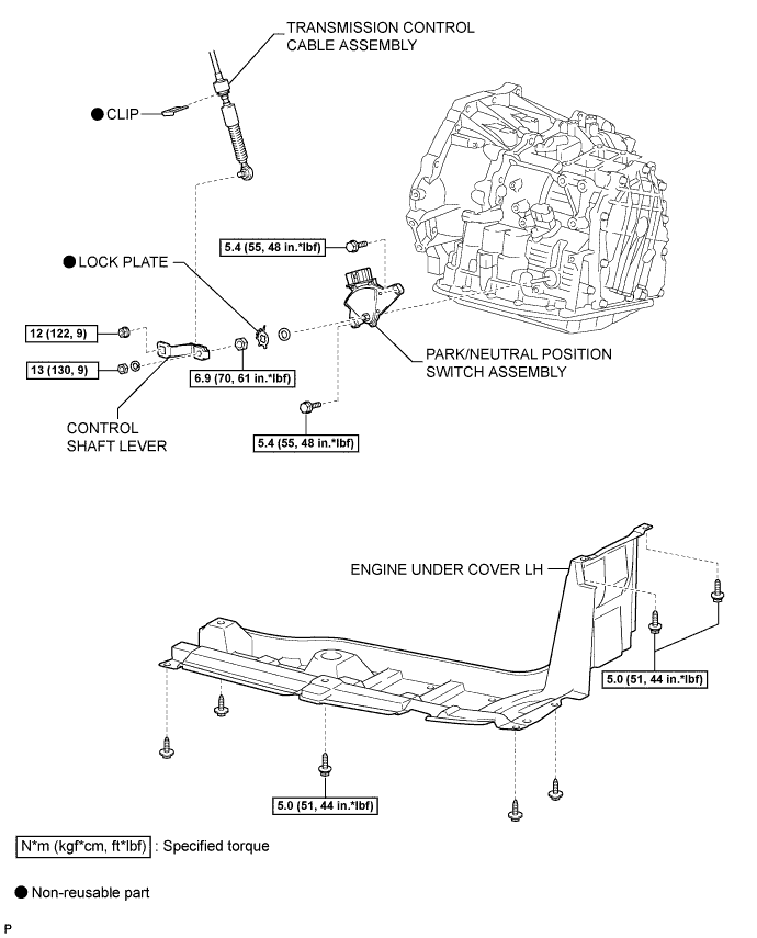 Yaris. Ncp93, 131.U340E Automatic Transmission Transaxle.Automatic Transaxle System (For Sedan).Park / Neutral Position Switch (For Sedan)  Components