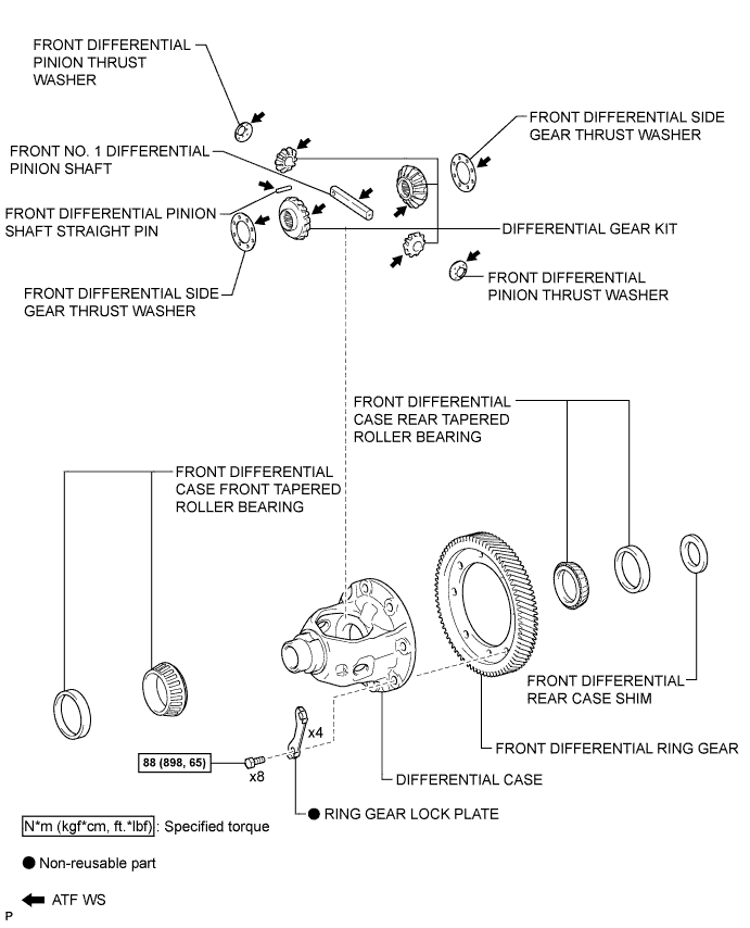 Yaris. Ncp93, 131.U340E Automatic Transmission Transaxle.Automatic Transaxle System (For Sedan).Differential Case (For Hatchback)  Components