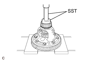 Yaris. Ncp93, 131.U340E Automatic Transmission Transaxle.Automatic Transaxle System (For Sedan).Differential Case (For Hatchback)  Reassembly