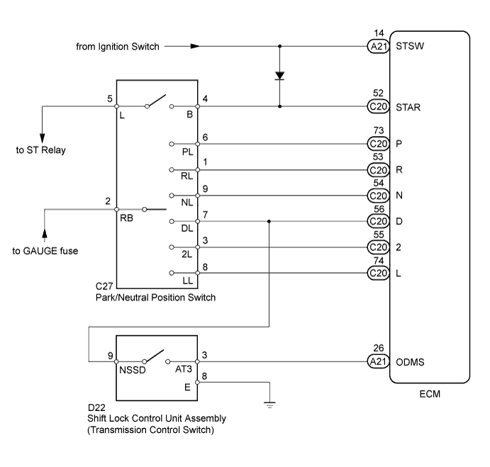 Yaris. Ncp93, 131.U340E Automatic Transmission Transaxle.Automatic Transaxle System (For Sedan).
Dtc
P0705 Transmission Range Sensor Circuit Malfunction (Prndl Input)