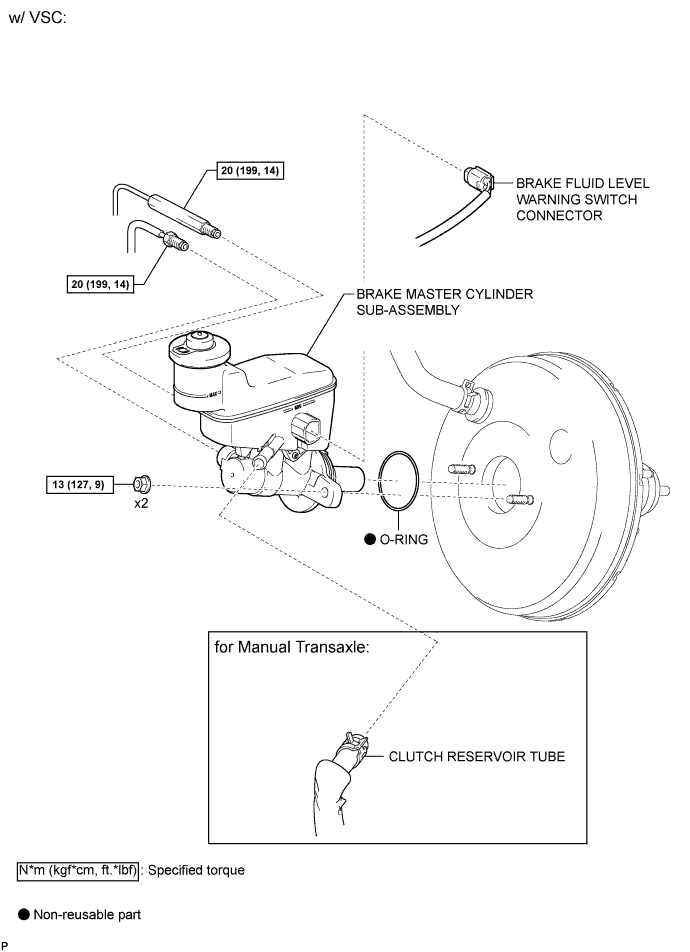 Yaris. Ncp93, 131.Brake System (Other).Brake System (For Sedan).Brake Master Cylinder (For Sedan)  Components