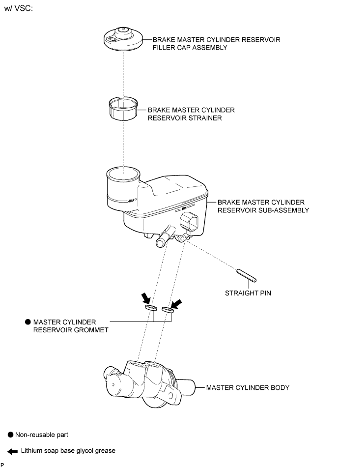 Yaris. Ncp93, 131.Brake System (Other).Brake System (For Sedan).Brake Master Cylinder (For Sedan)  Components