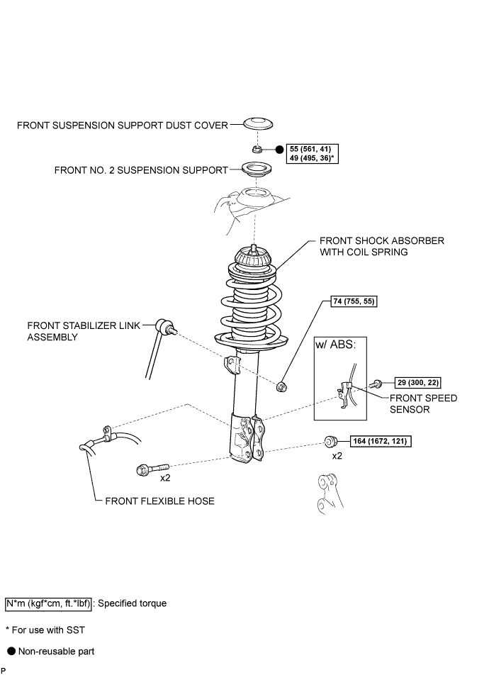 Yaris. Ncp93, 131.Front Suspension.Front Suspension System (For Sedan).Front Shock Absorber (For Sedan)  Components