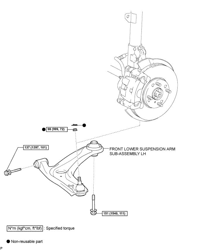 Yaris. Ncp93, 131.Front Suspension.Front Suspension System (For Sedan).Front Lower Suspension Arm (For Hatchback Lh Side)  Components