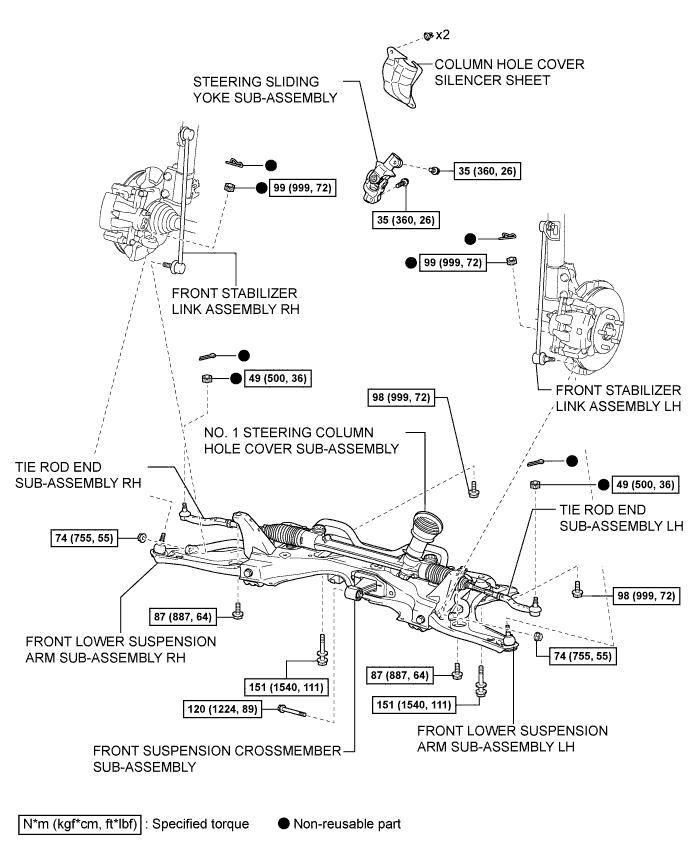 Yaris. Ncp93, 131.Front Suspension.Front Suspension System (For Sedan).Front Suspension Member (For Sedan)  Components